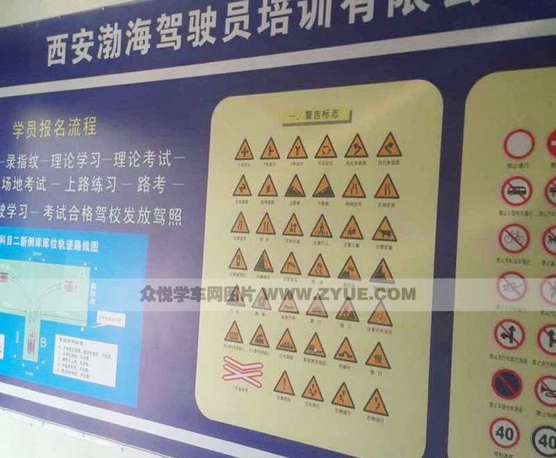 西安渤海駕校標志學習欄1